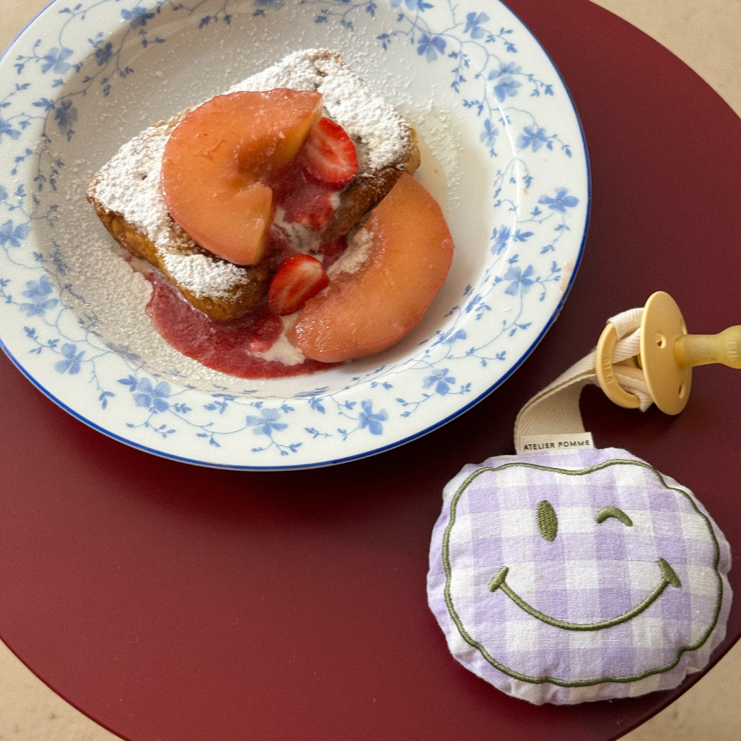 PACIFIER CLOTH POMME | LILA CHECKED