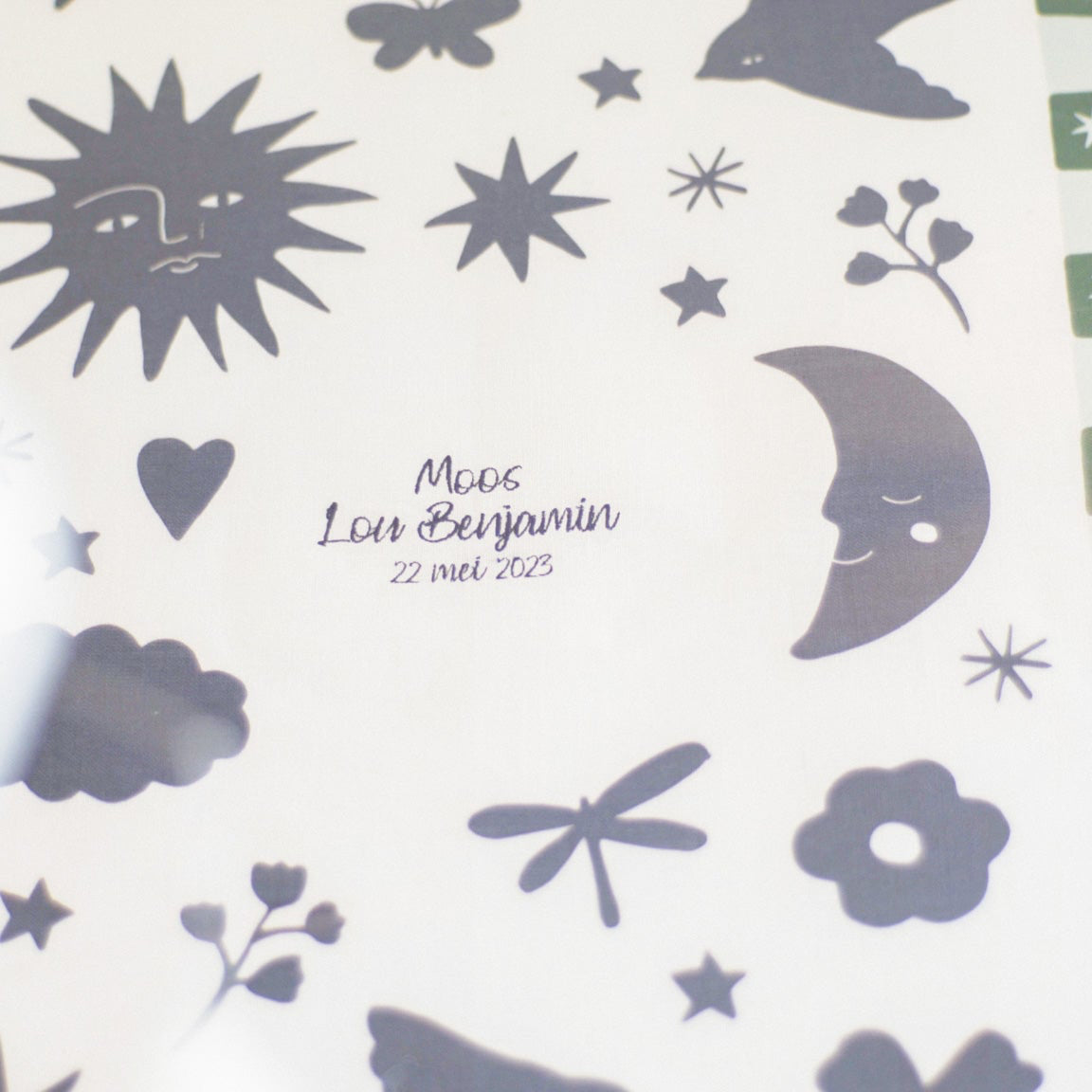 Een gepersonaliseerde geboorte poster in het blauw