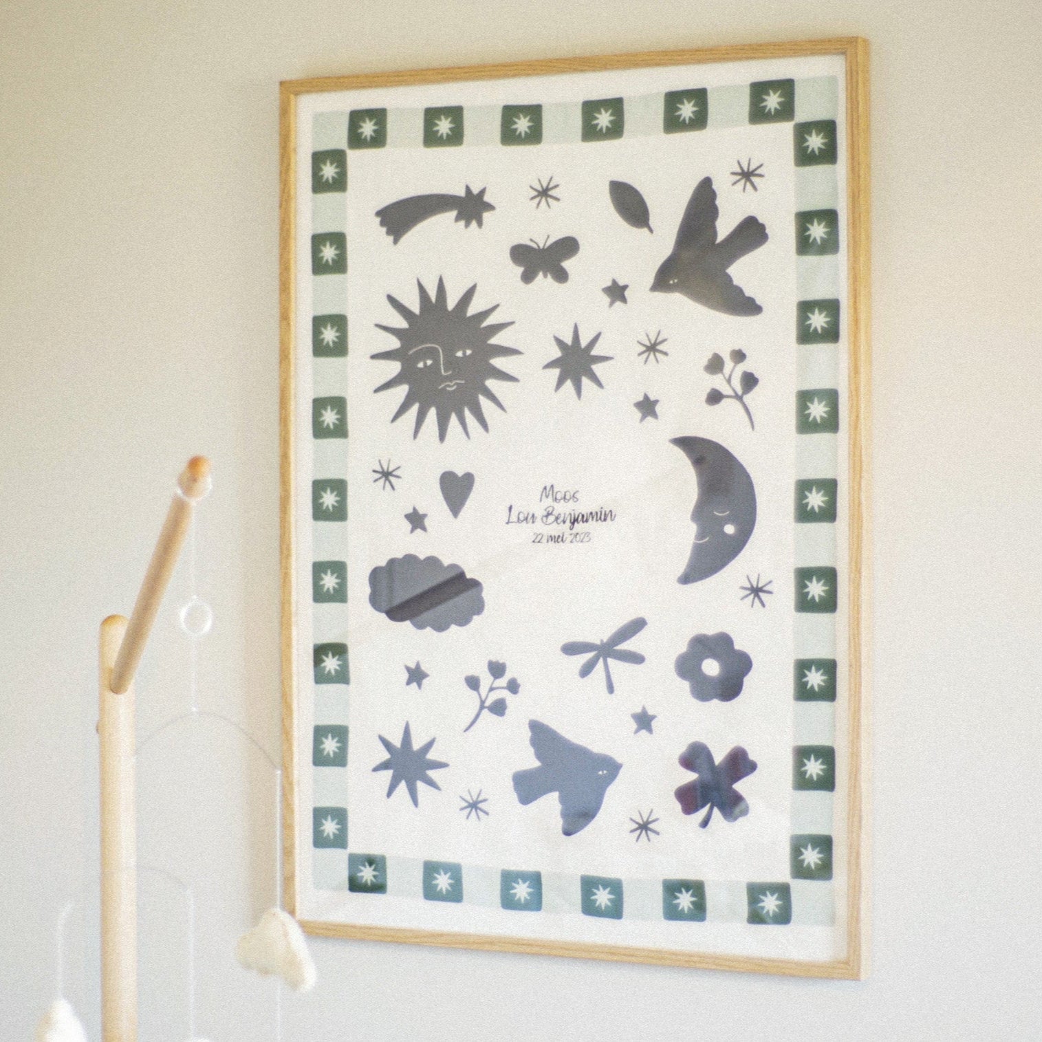 Geboorte poster met personalisatie voor aan de muur