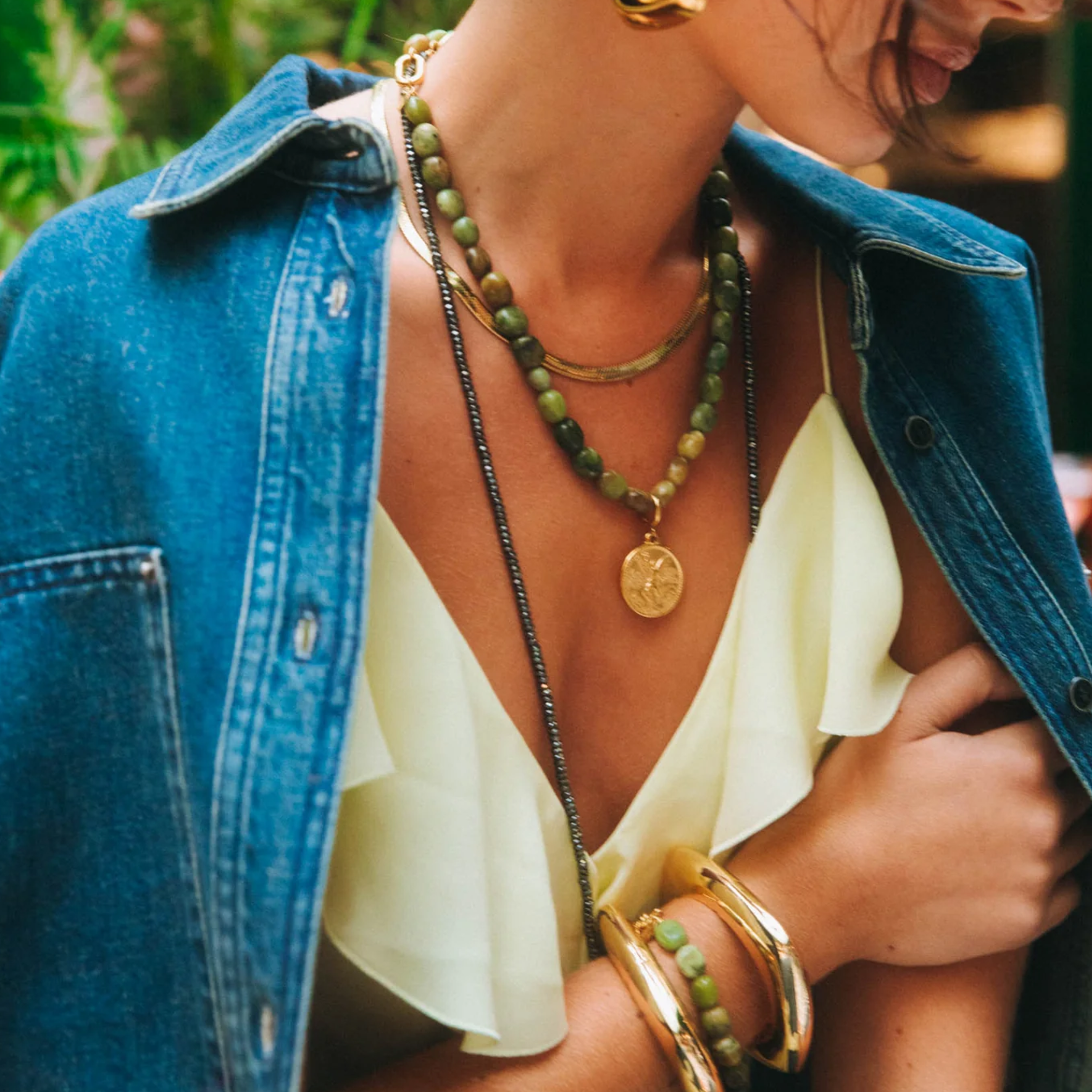 Ketting met groene parels