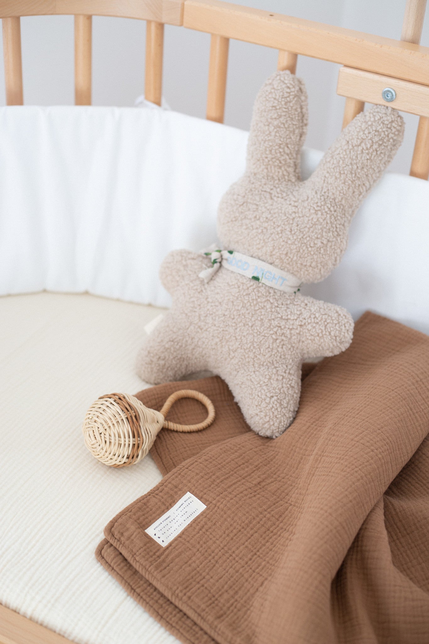 Fitted sheet crib bonjour beige