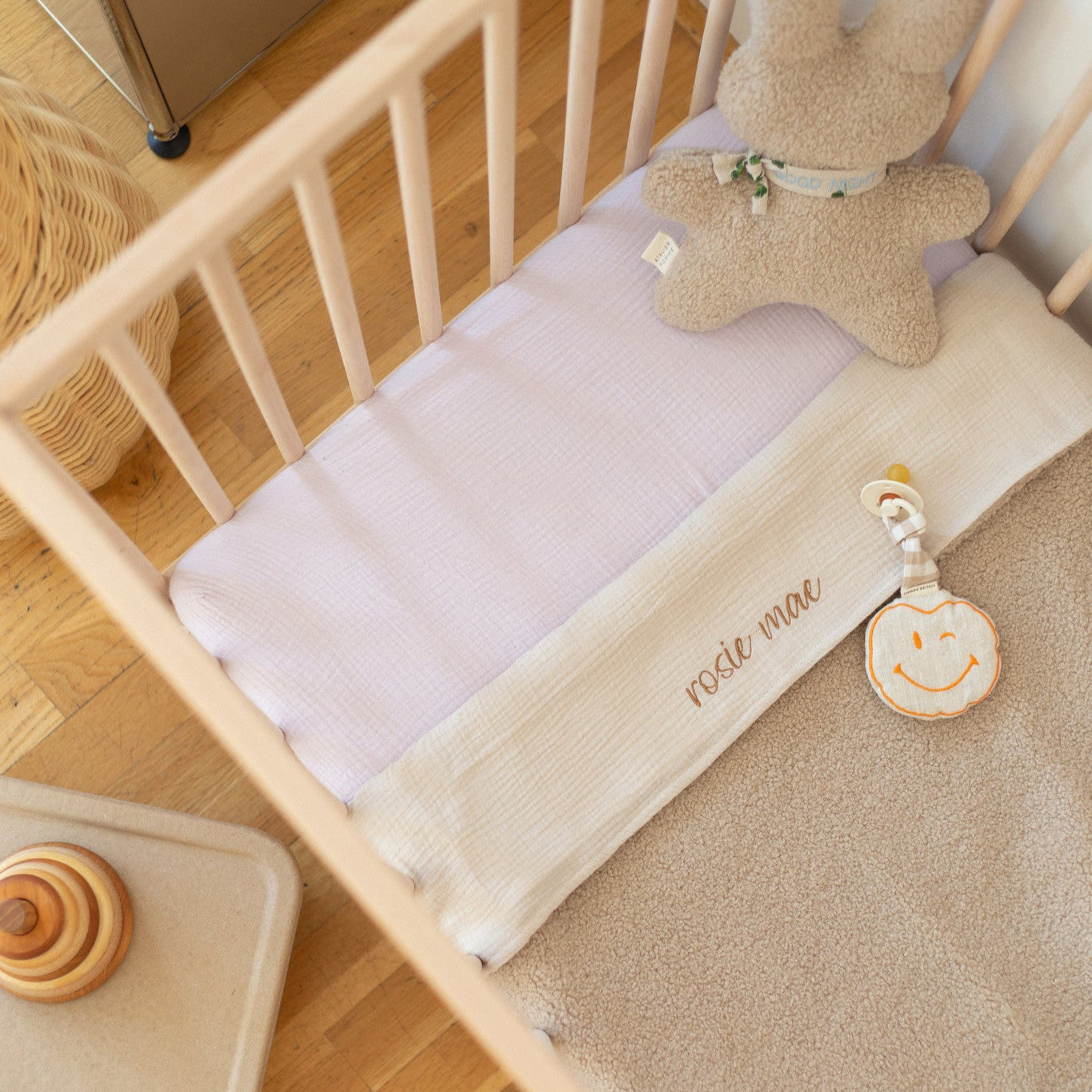 Flat sheet cot bonjour beige