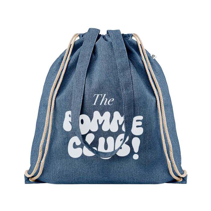 Een gymtas van spijkerstof