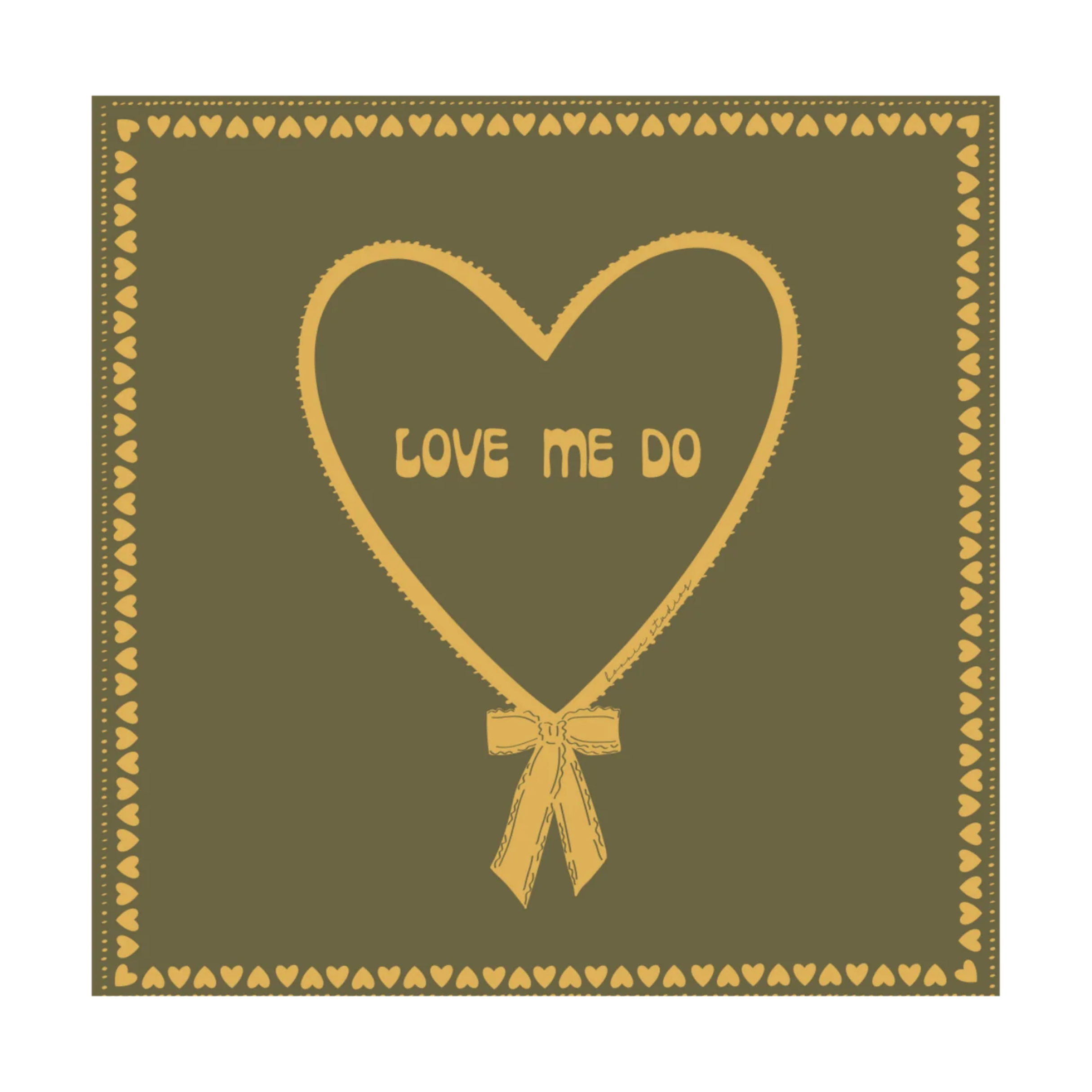 Scarf in het groen met een hart erop