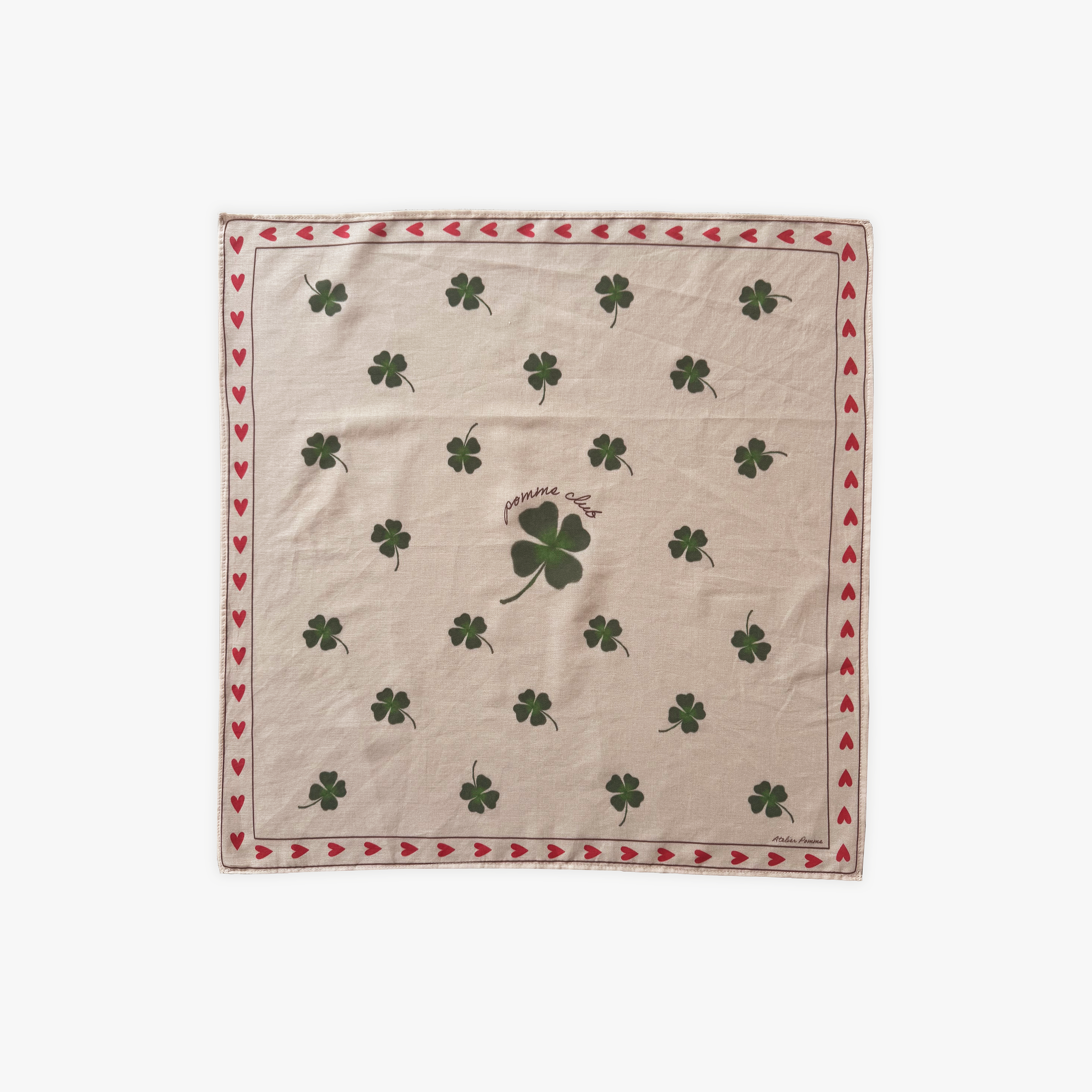 scarf with clovers and hearts