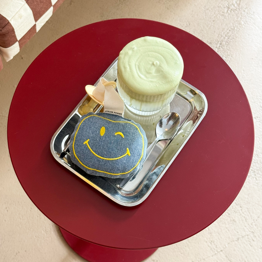 Een gepersonaliseerd speendoekje van spijkerstof