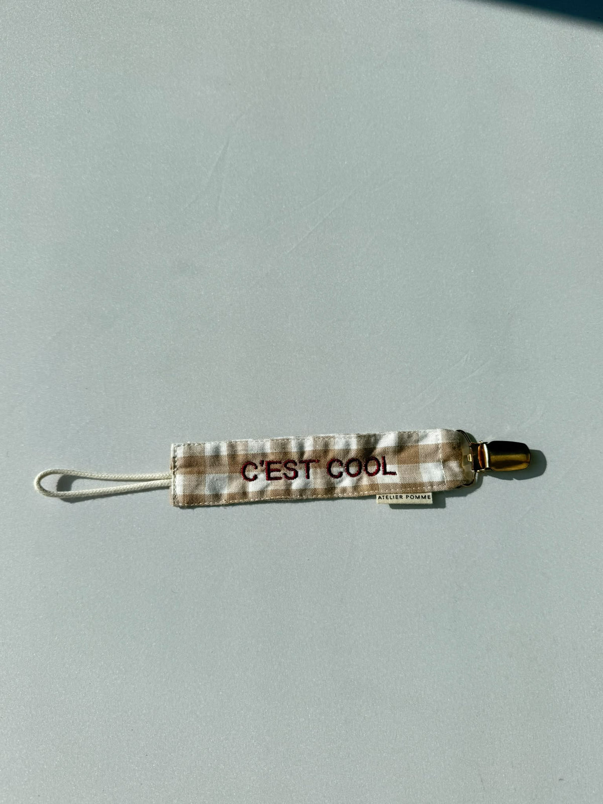 SAMPLE SALE | Pacifier Cord Checked Bonjour Beige C&