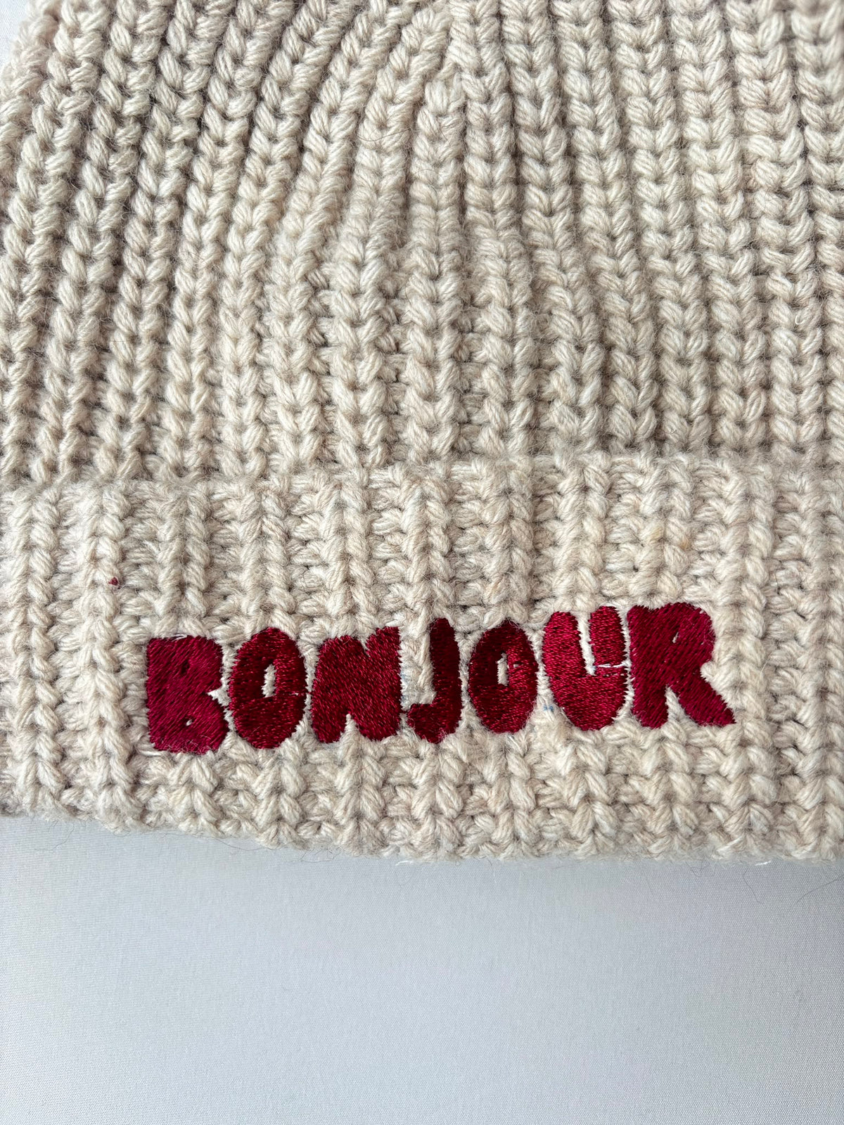 SAMPLE SALE |Beanie Bonjour Beige 6/12 maanden