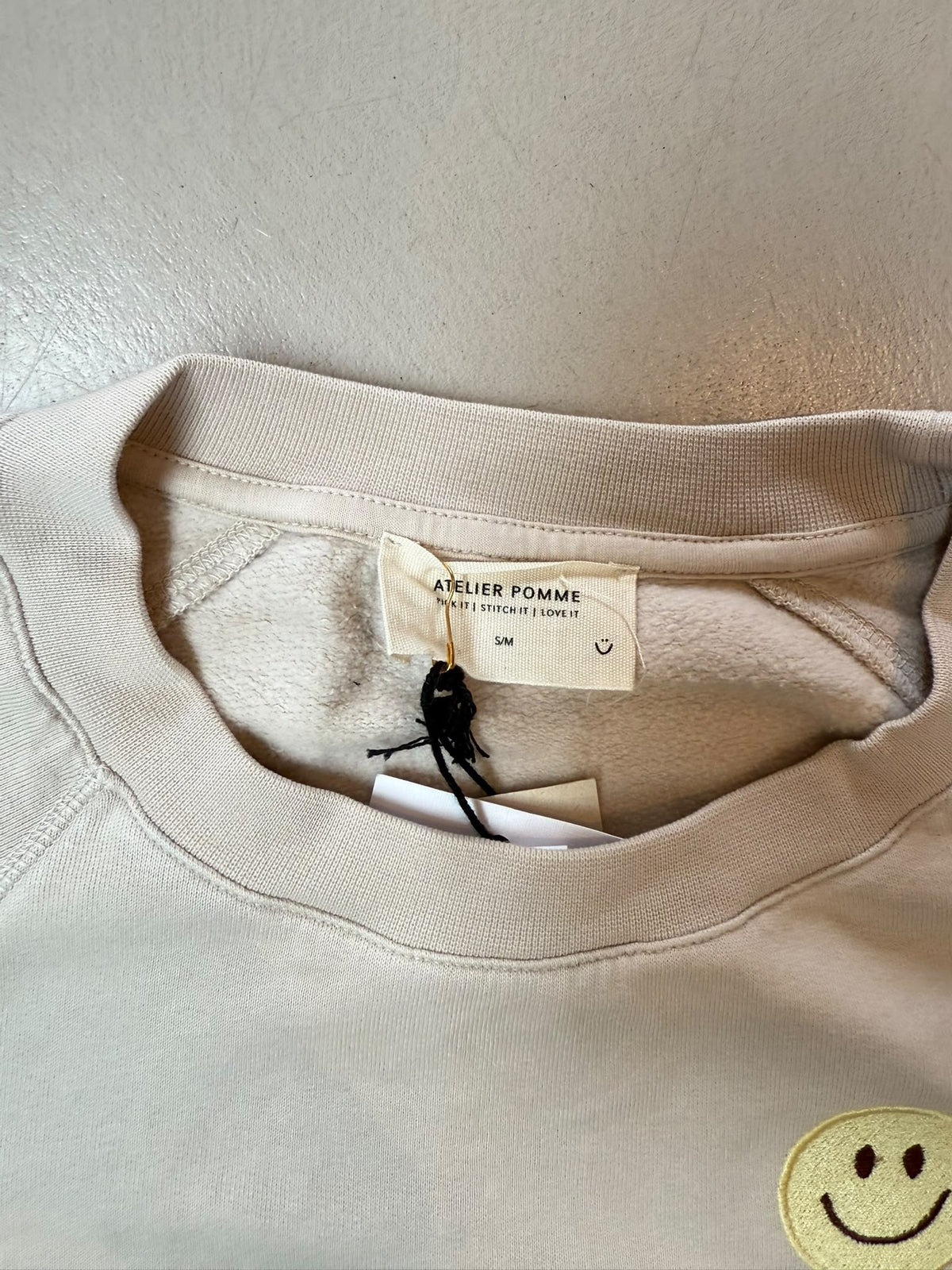 SAMPLE SALE | Sweater Bonjour beige Smiley S/M