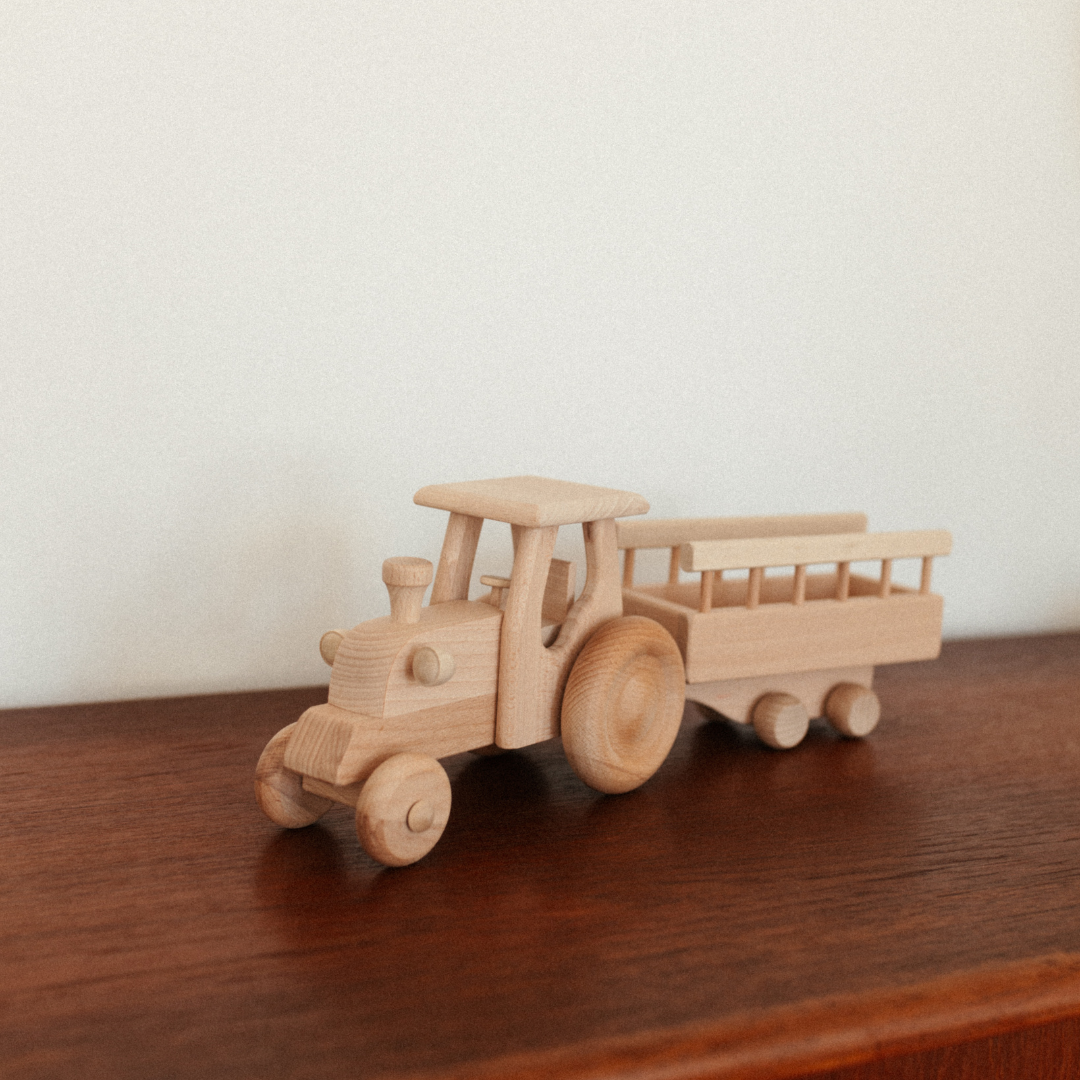 houten speelgoed tractor