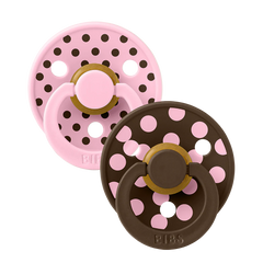 BIBS SET PACIFIER | POLKA PINKY & CHOCOLATE