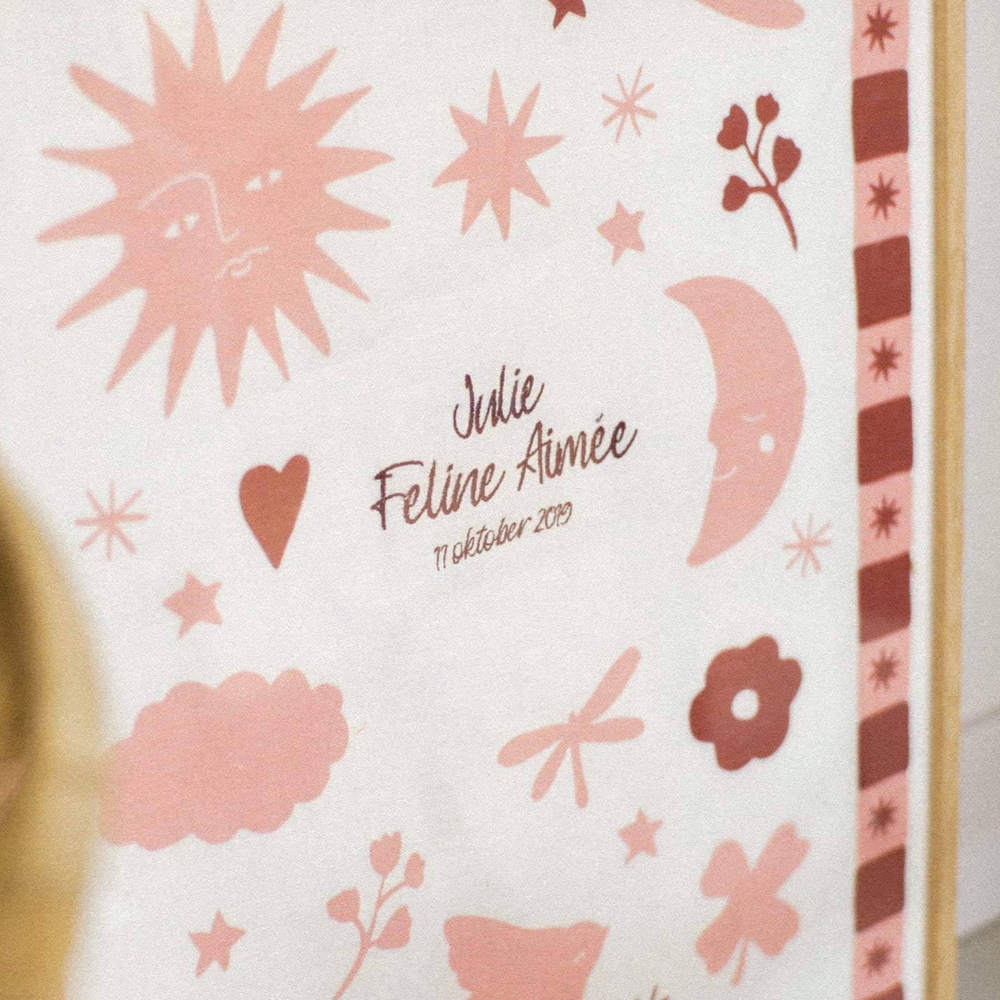 Geboorte poster in roze 