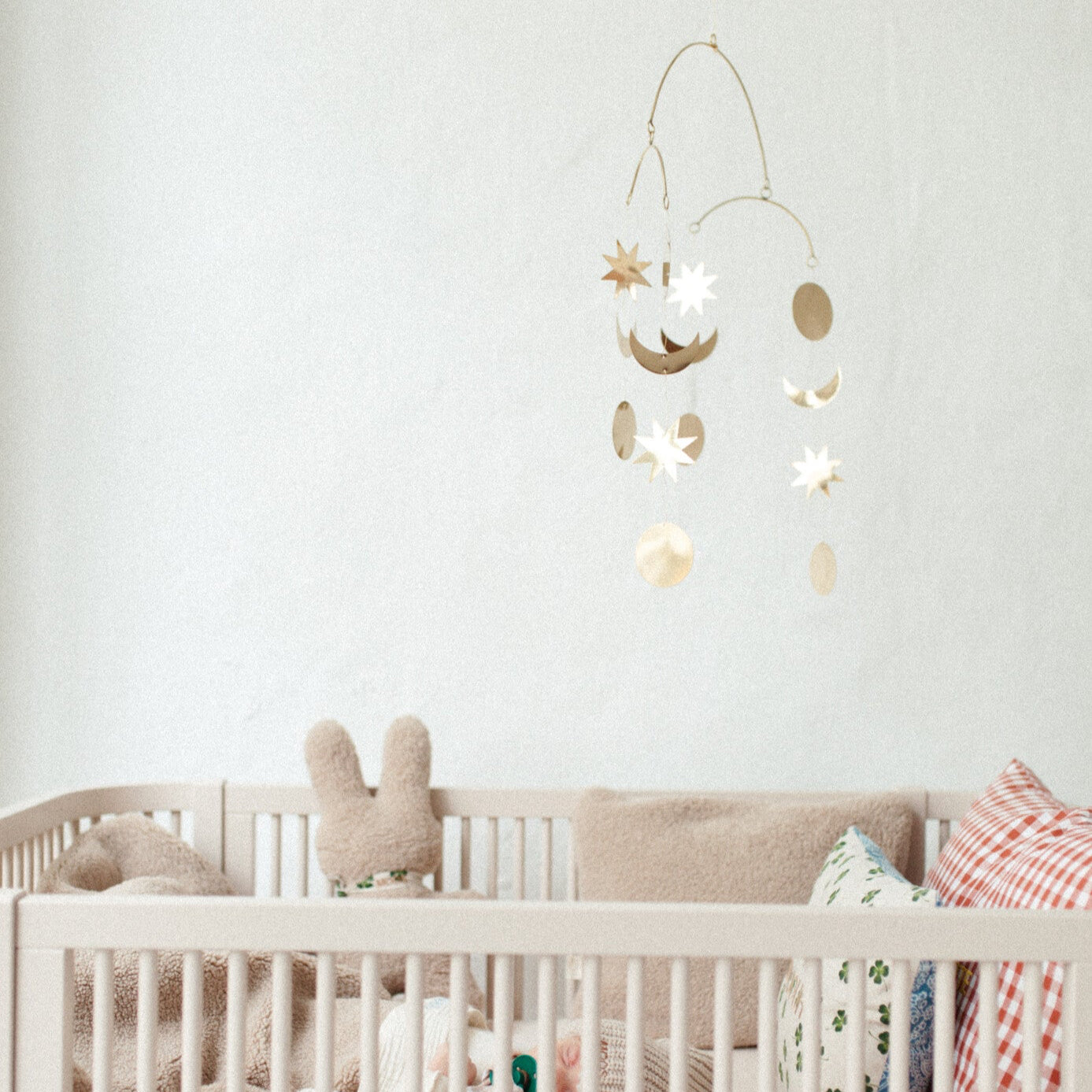 Brass mobile moon and stars 