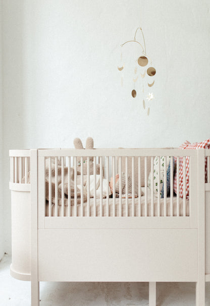 Brass mobile moon and stars 