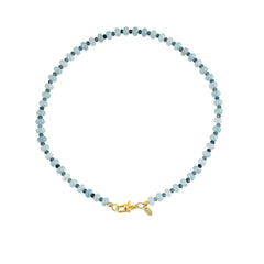 Blue jade gemstone donut necklace