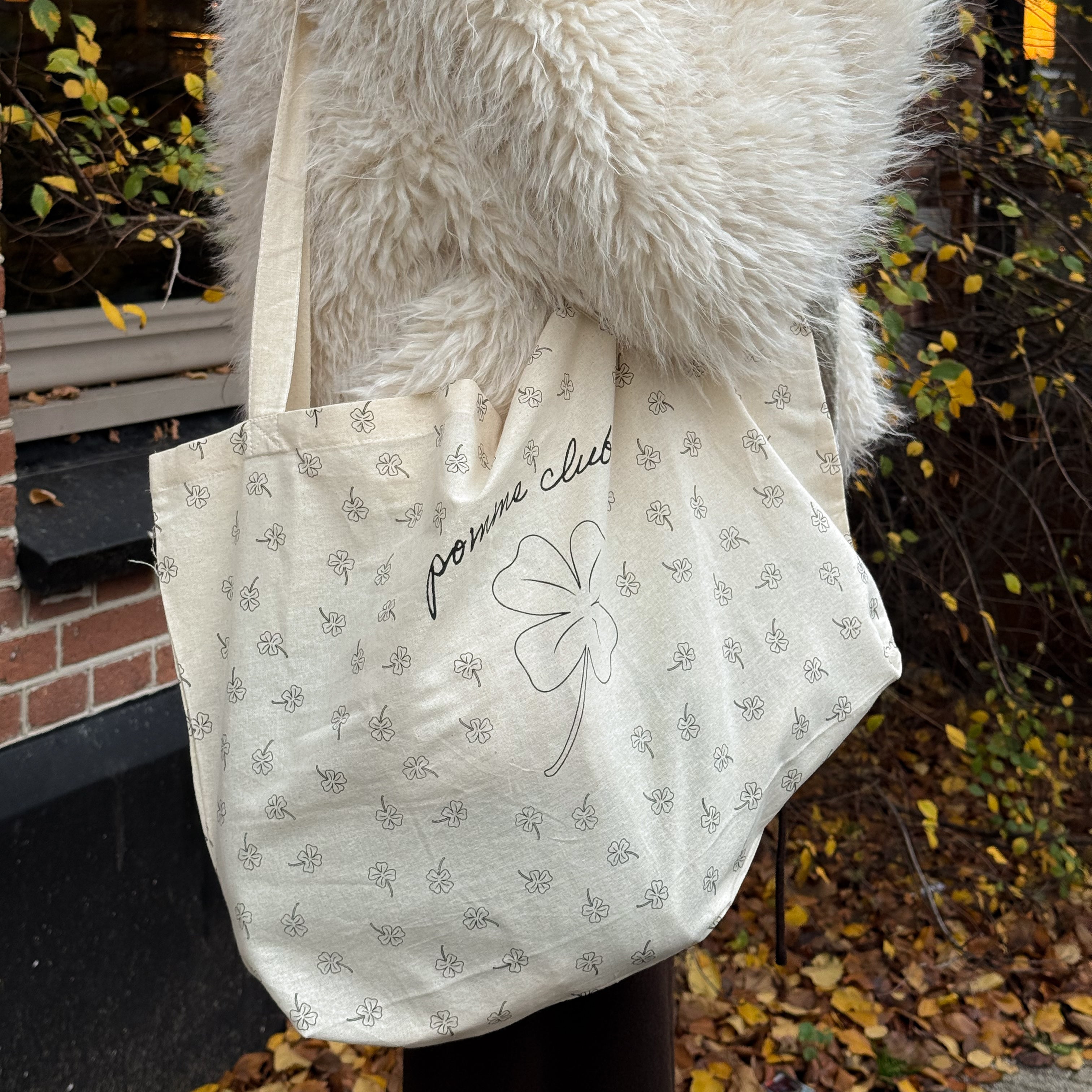 canvas tas met klavertjes