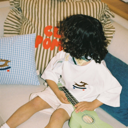 Kussen checked | Baby Blue