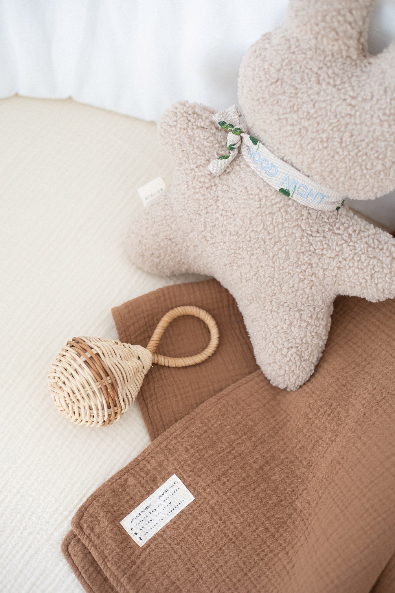 Fitted sheet crib bonjour beige 