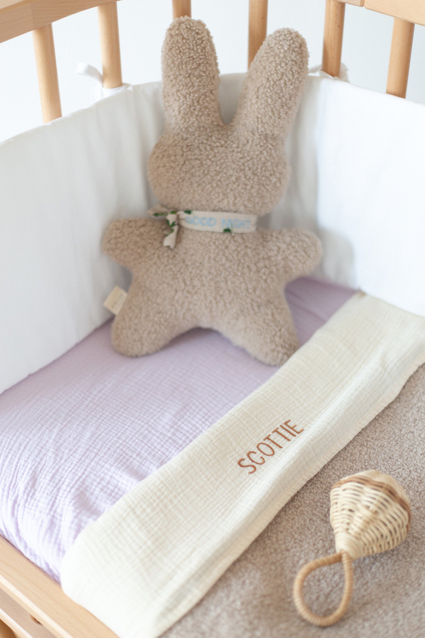 Fitted sheet crib lucky lila 