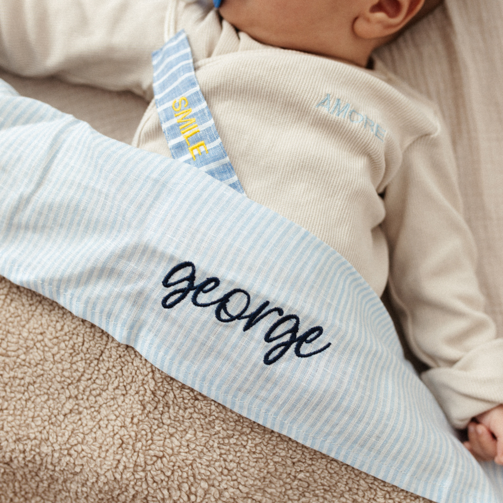 LAKEN WIEG  LOVELY LINNEN | DREAMY BLUE