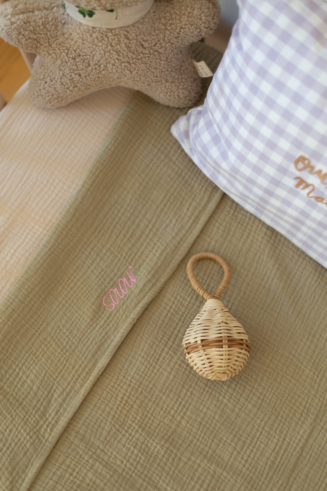 Flat sheet cot morning moss