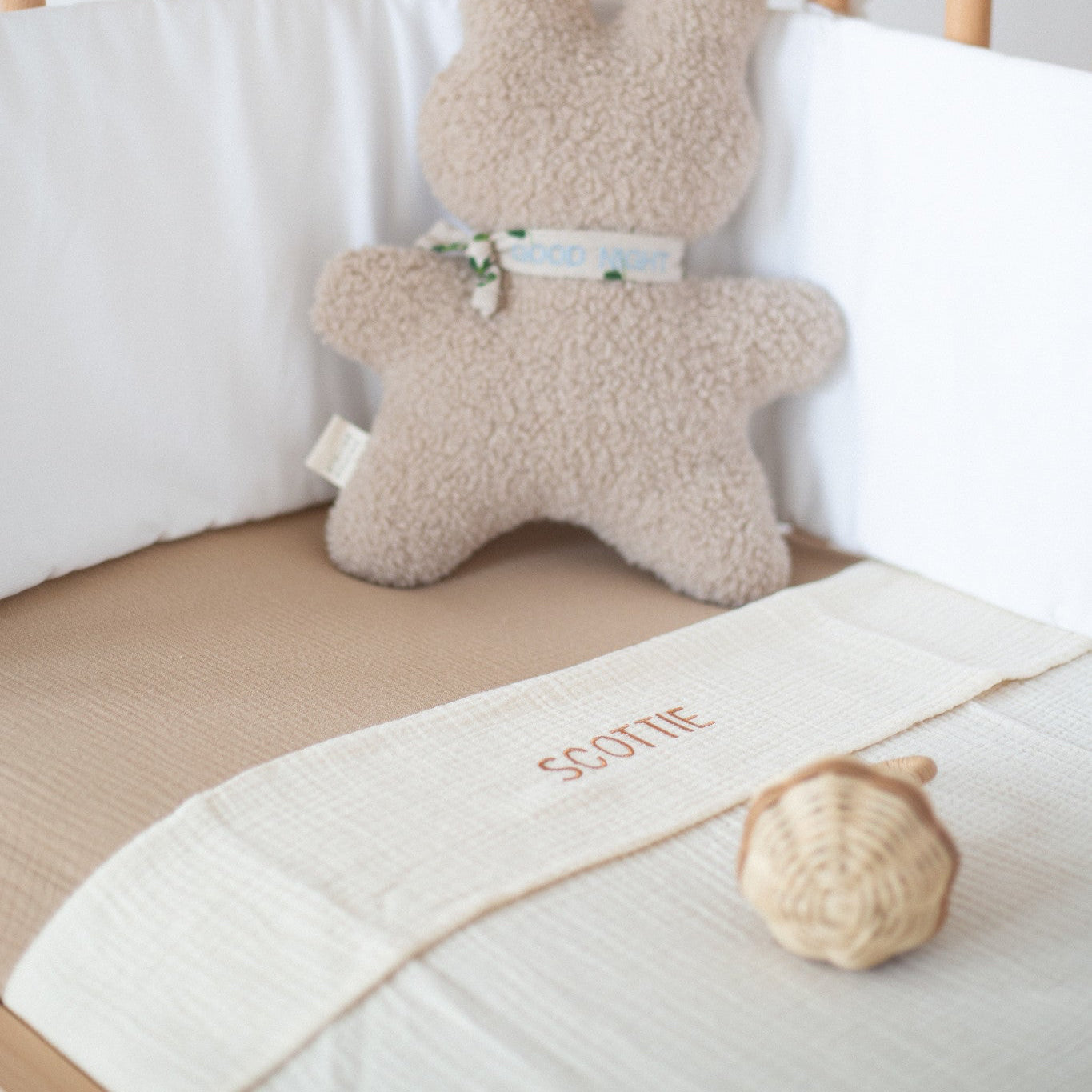 Flat sheet crib cosy white 