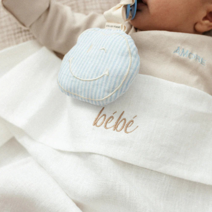 lakentje wit linnen met naam