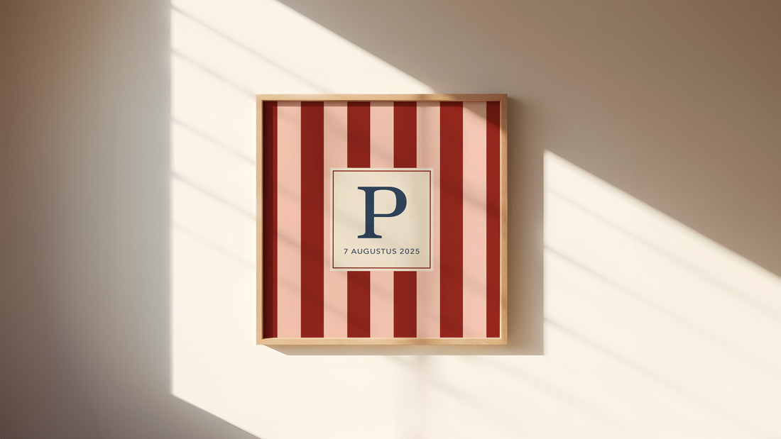 INITIAL POSTER | STRIPES BURGUNDY