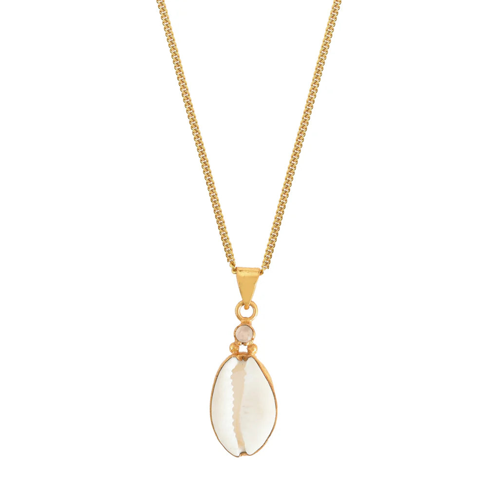 Gold chain shell pendant