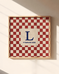 INITIAL POSTER | CHECKED BURGUNDY