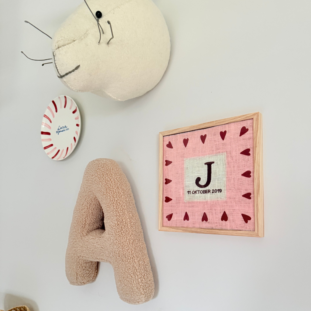 Geboorte poster met hartjes 