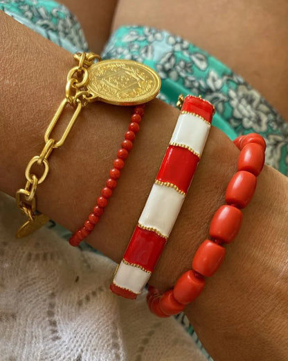 Red And White Emaille | Bangle