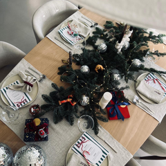 LINNEN TAFELLOPER | BONJOUR BEIGE