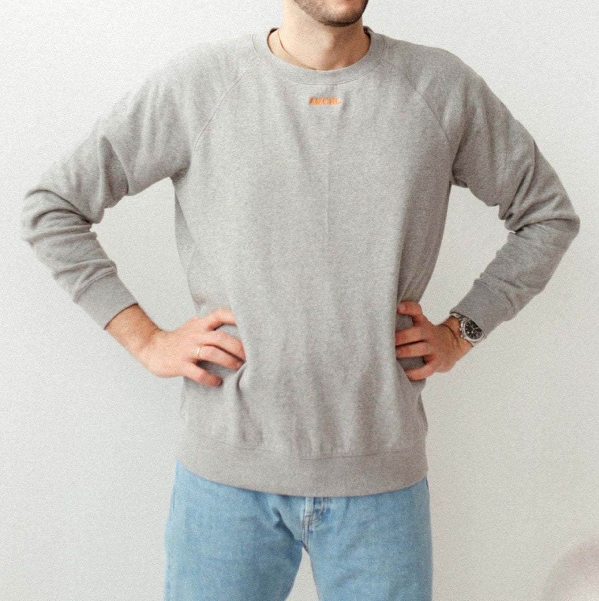 Grijze mannen sweater