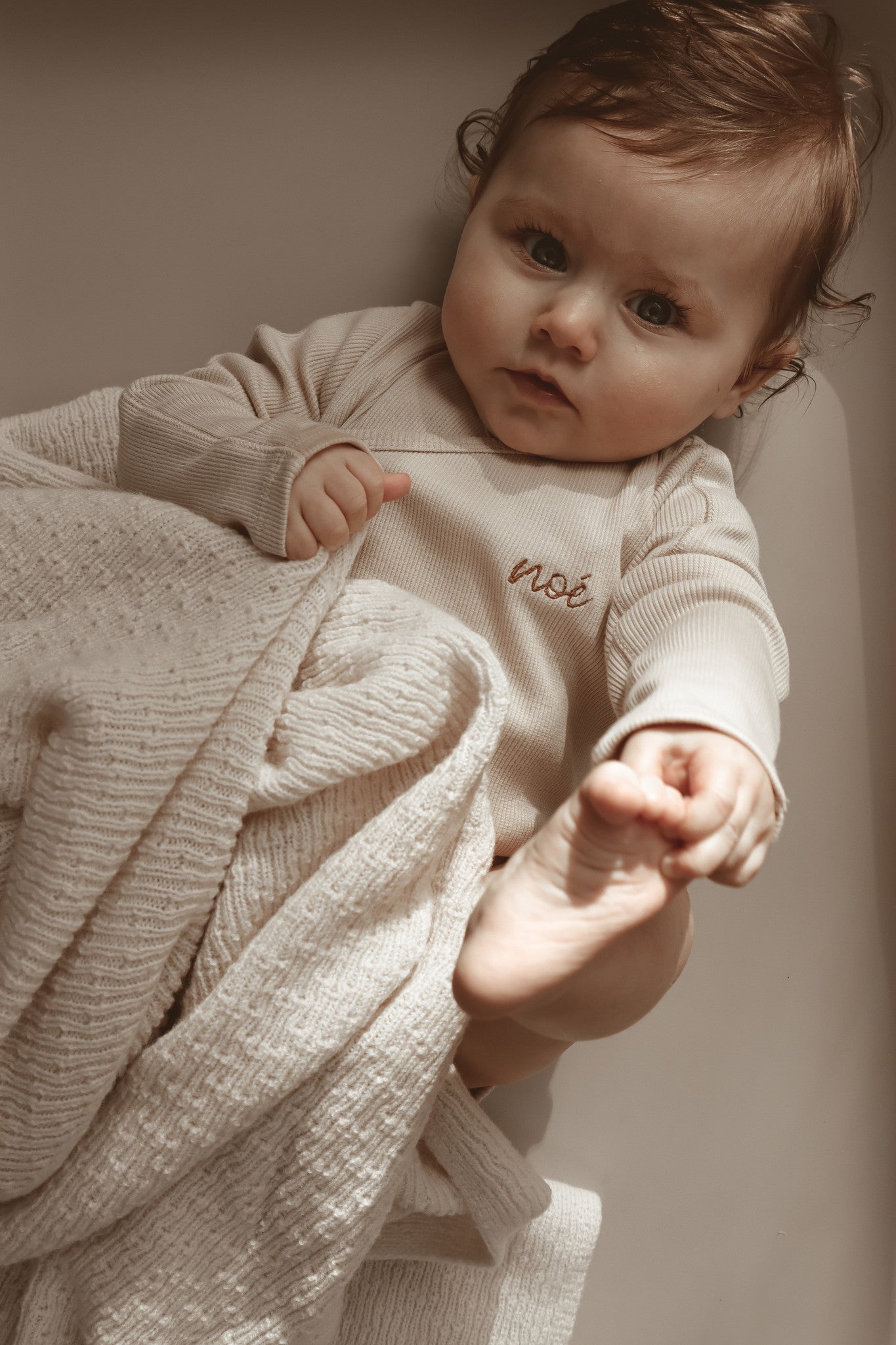 Romper bonjour beige