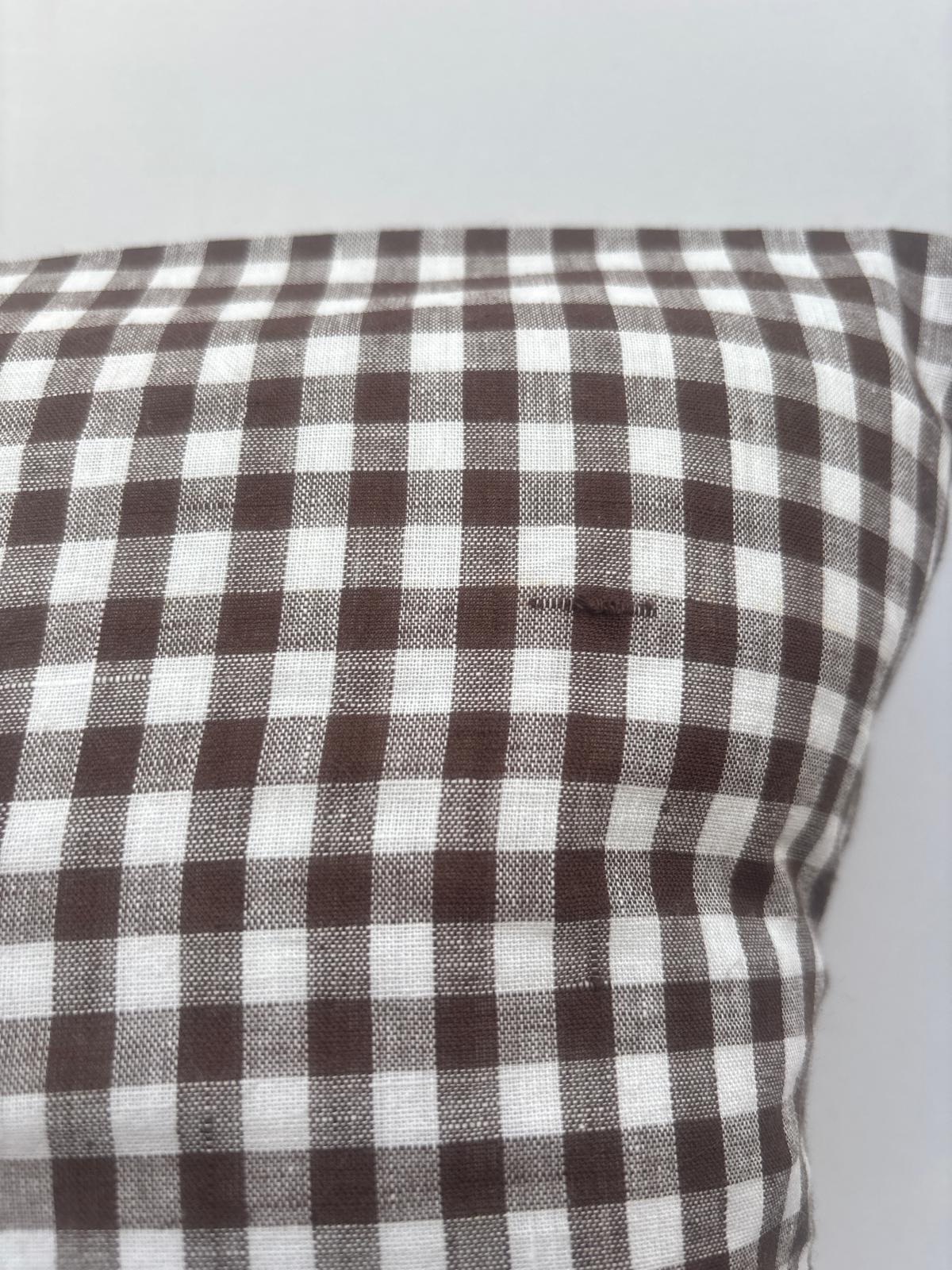 SAMPLE SALE |Cushion Checked Brown Smiley 30x40