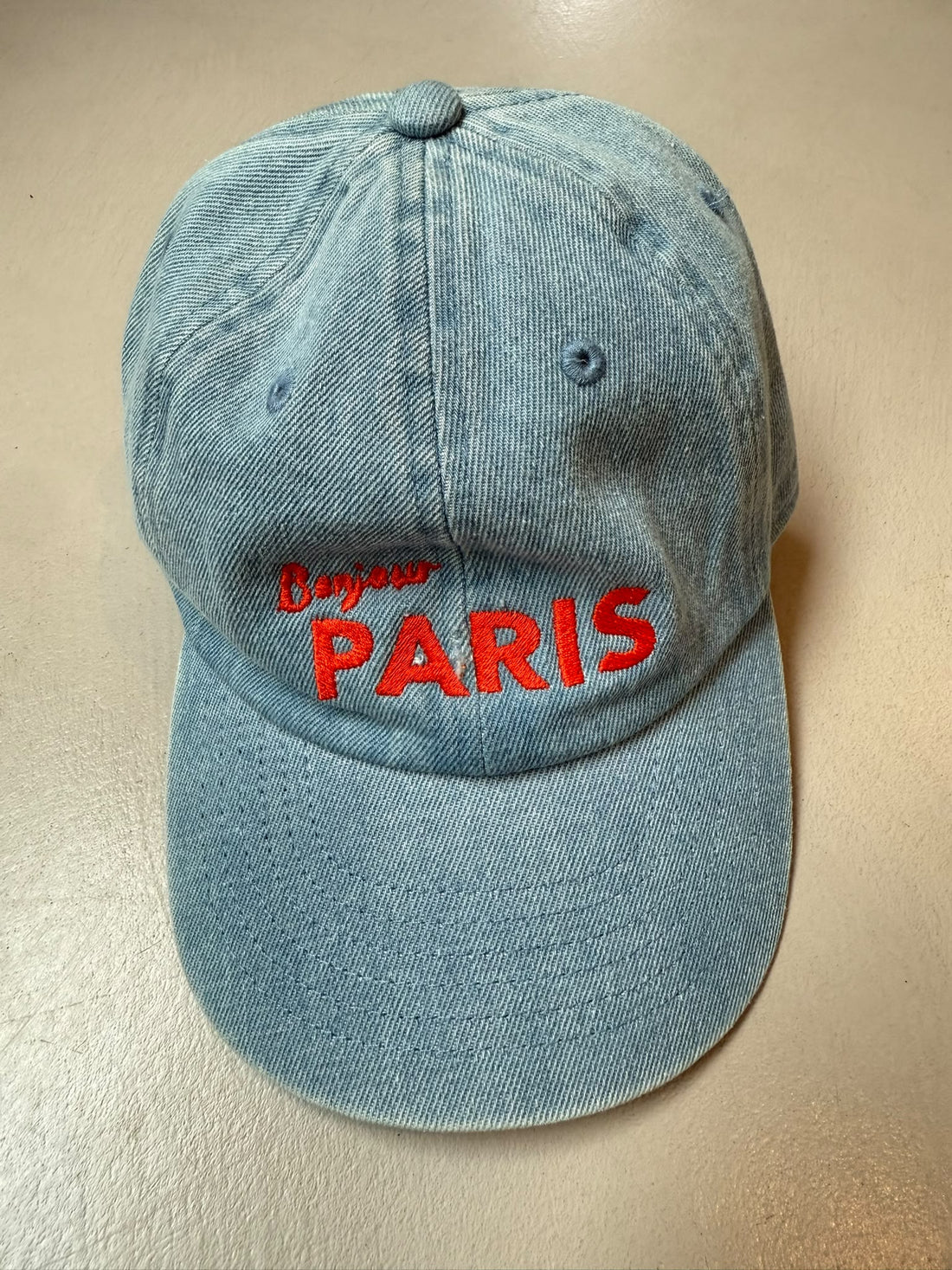 SAMPLE SALE | Cap Kids Denim Bonjour Paris Ruby Red 1-4 Years