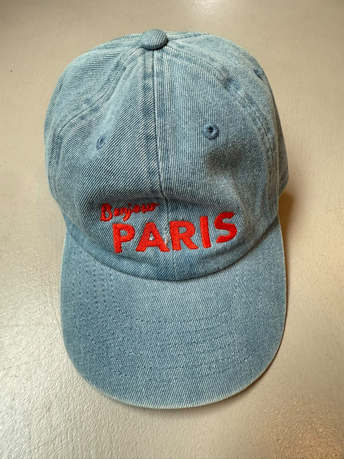 SAMPLE SALE | Cap Kids Denim Bonjour Paris Ruby Red 1-4 Years