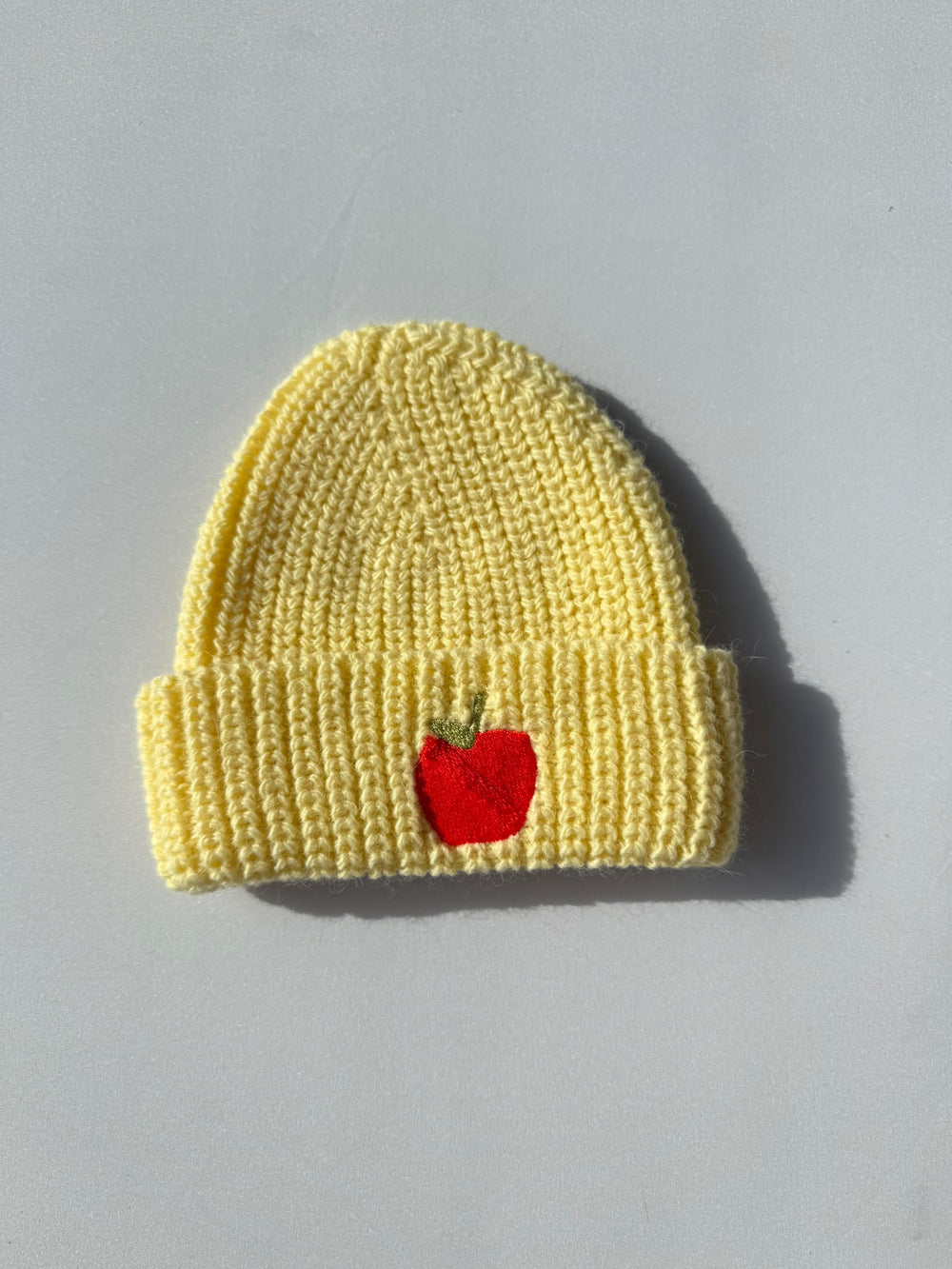 SAMPLE SALE |Beanie Butter Yellow Red Apple 0-6 Years