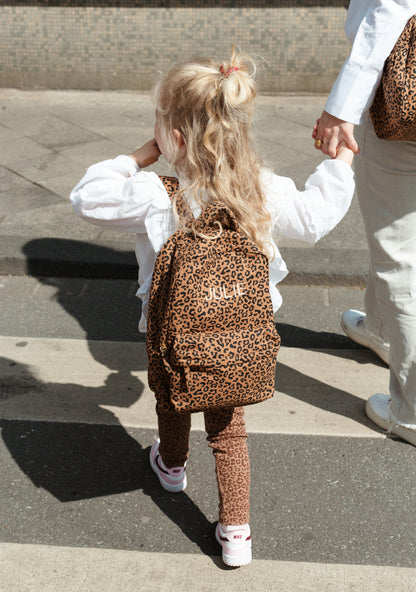 kleine rugzak voor kinderen met panterprint 