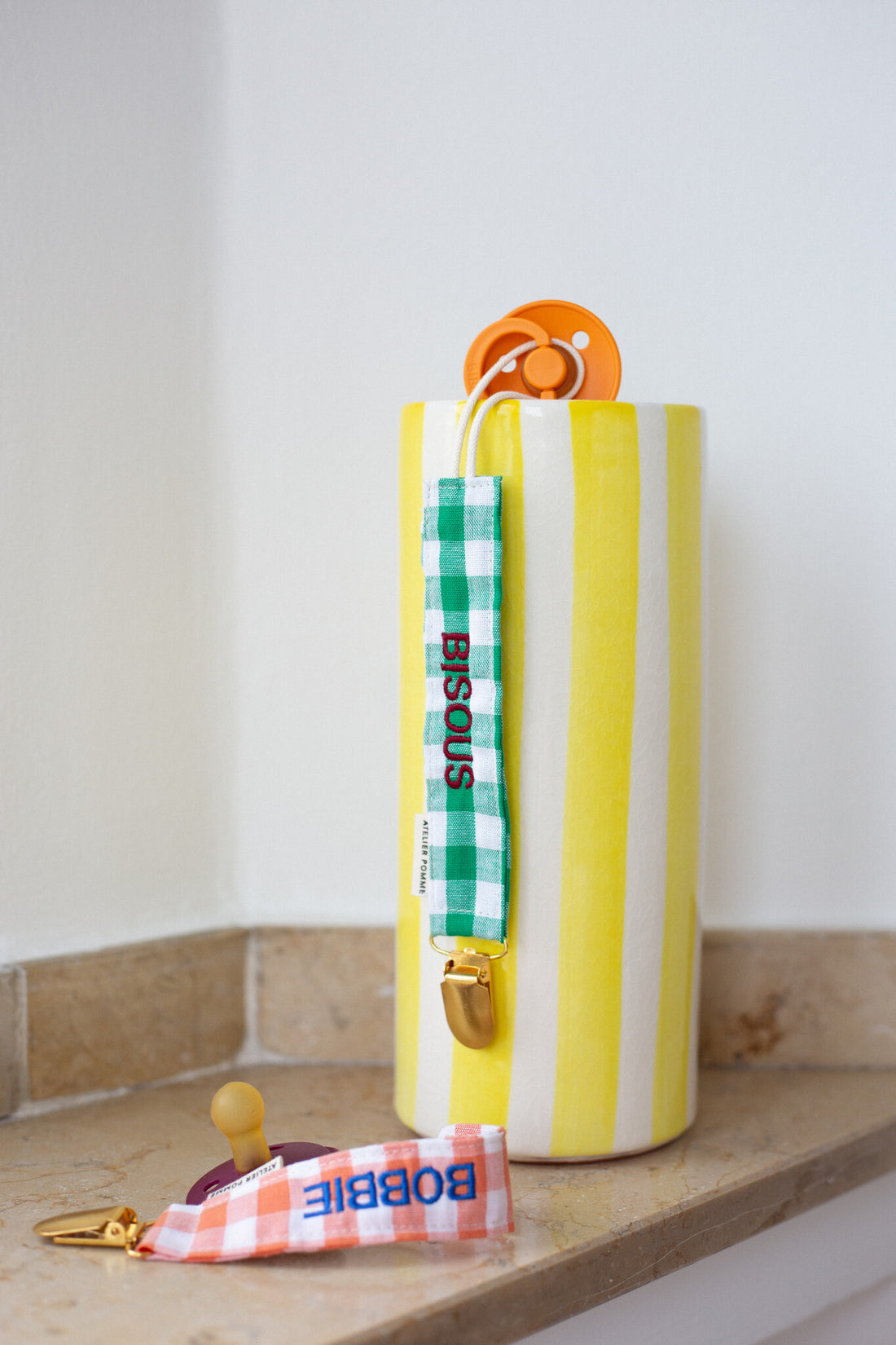 PACIFIER CORD  CHECKED | EASY EMERALD