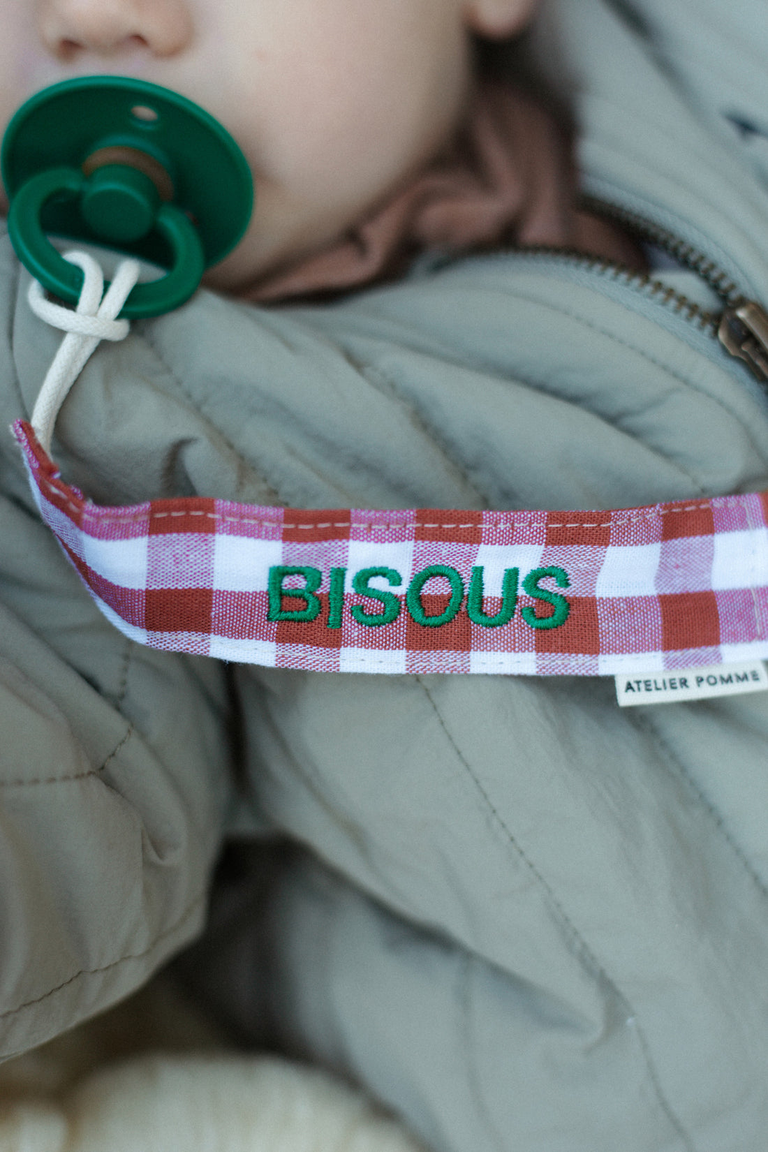 PACIFIER CORD  CHECKED | BISOUS BRIQUE