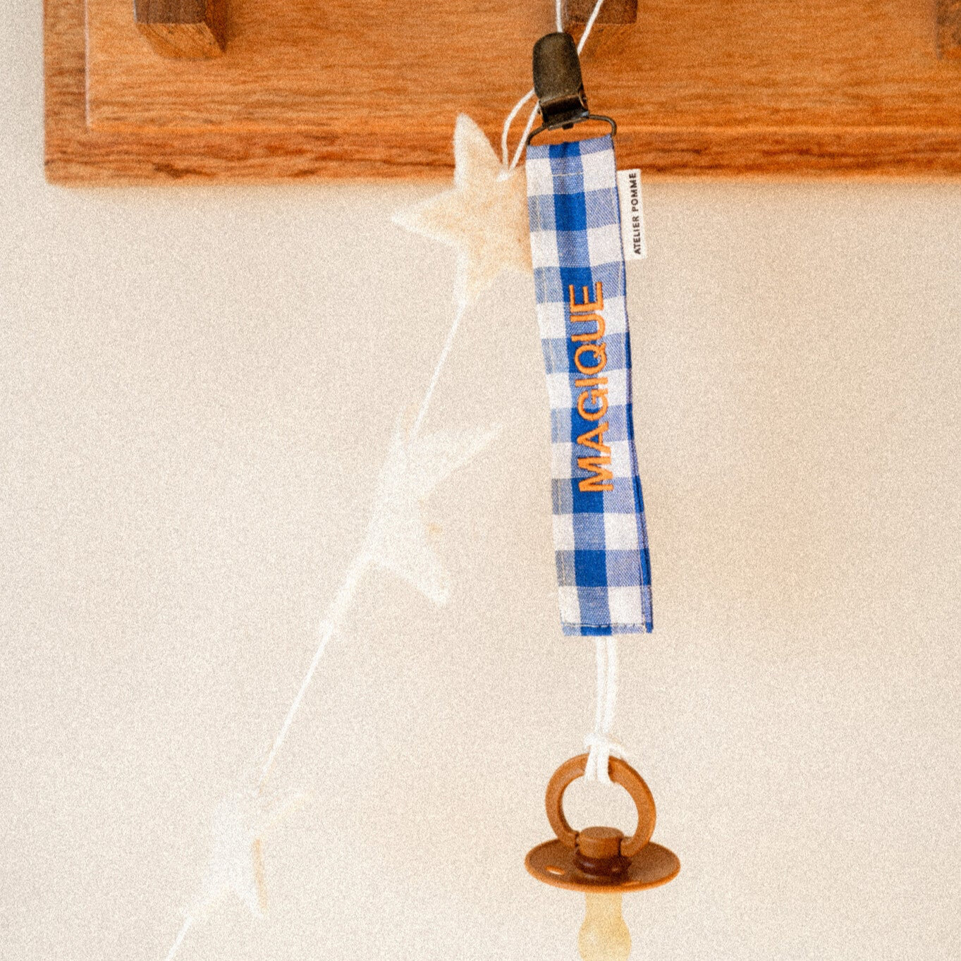 PACIFIER CORD  CHECKED IN | BOOGIE BLUE