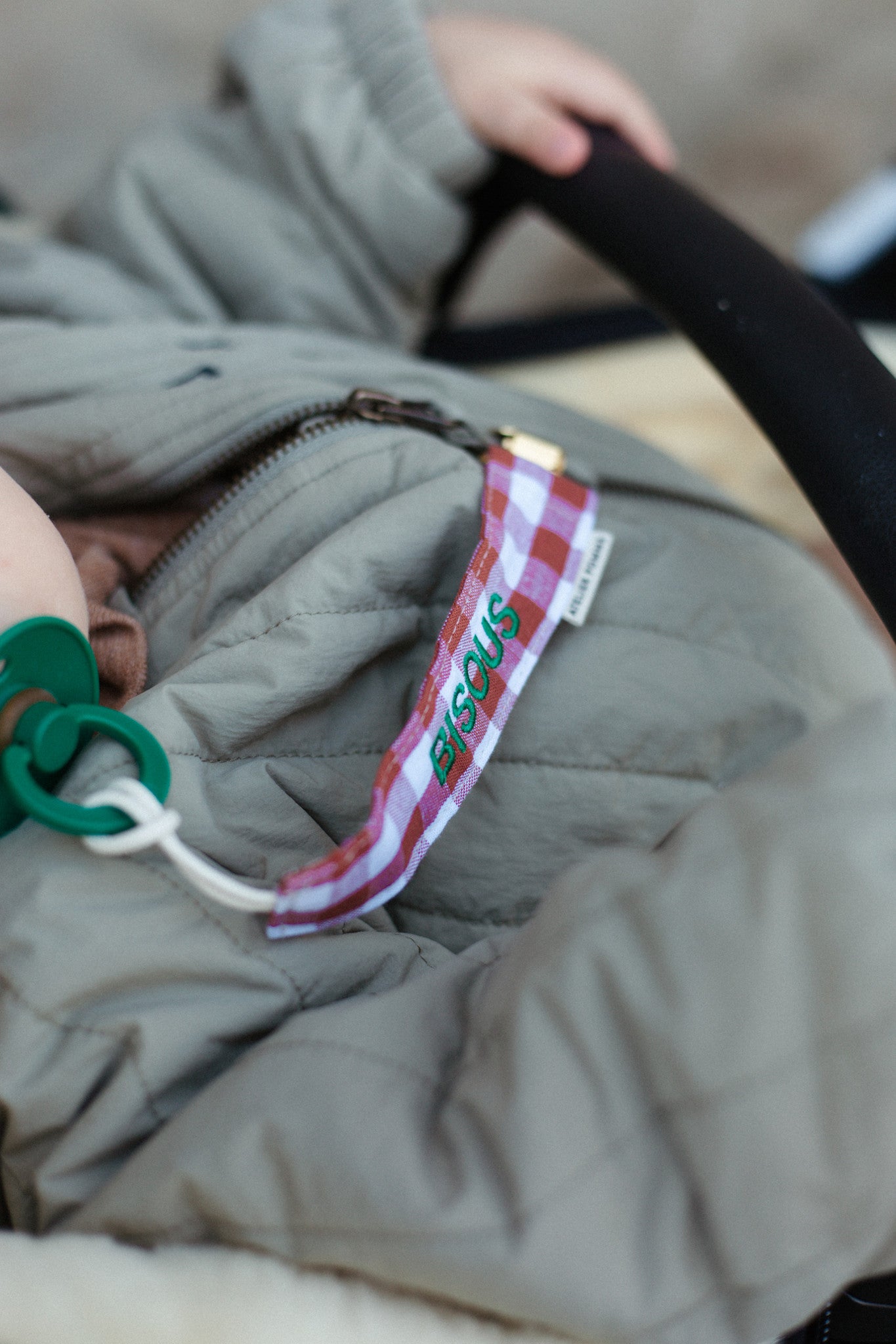 PACIFIER CORD  CHECKED | BISOUS BRIQUE