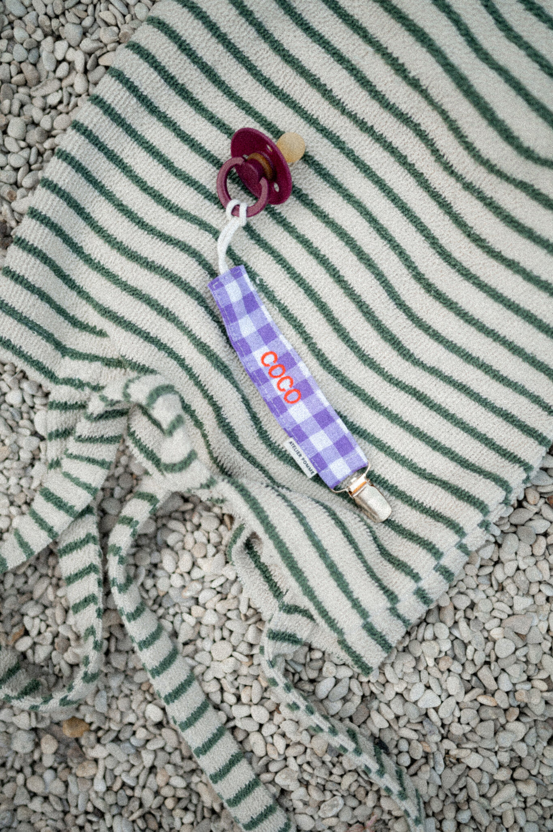 PACIFIER CORD  CHECKED | PURPLE RAIN