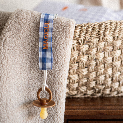 PACIFIER CORD  CHECKED IN | BOOGIE BLUE