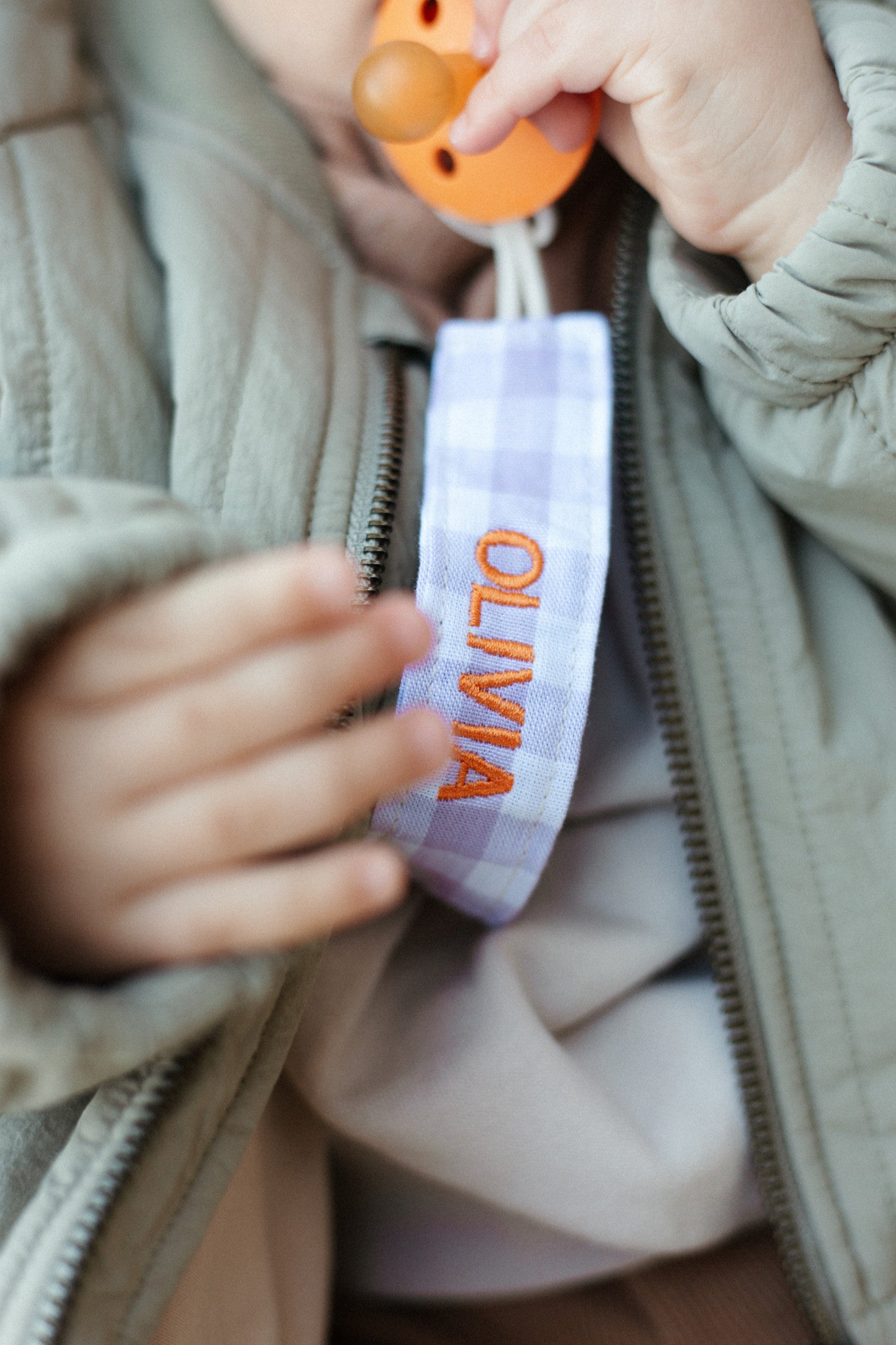 PACIFIER CORD  CHECKED | LUCKY LILA