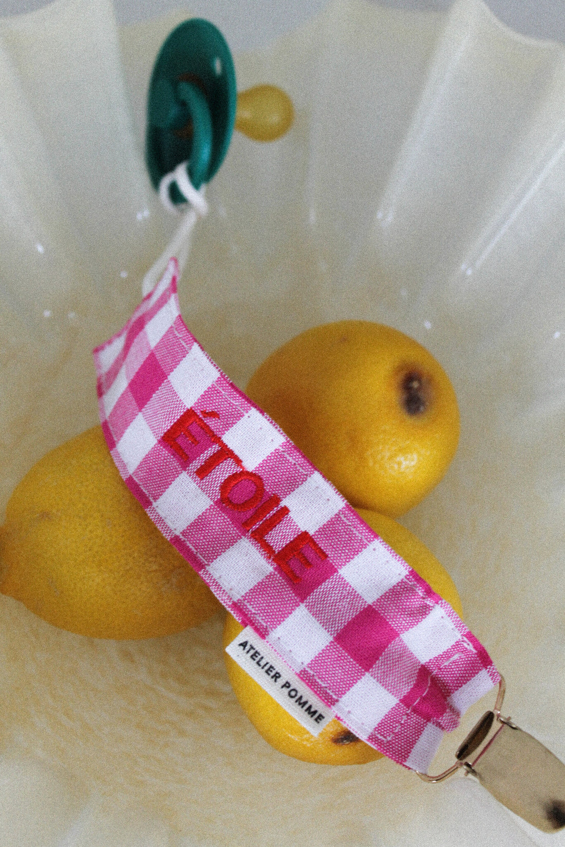 PACIFIER CORD  CHECKED | BLOWY BUBBLEGUM