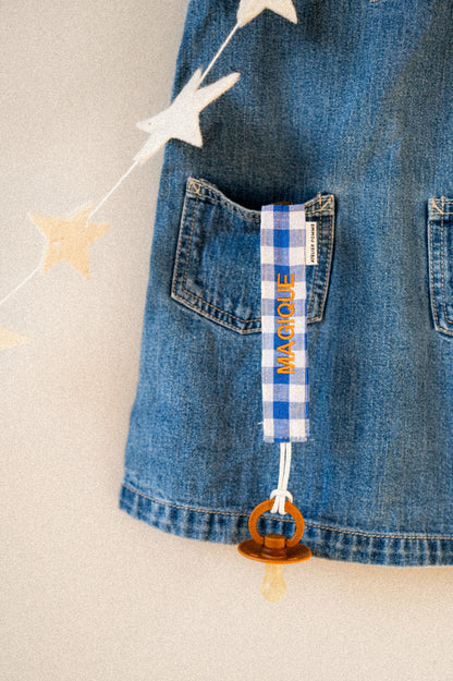 PACIFIER CORD  CHECKED IN | BOOGIE BLUE