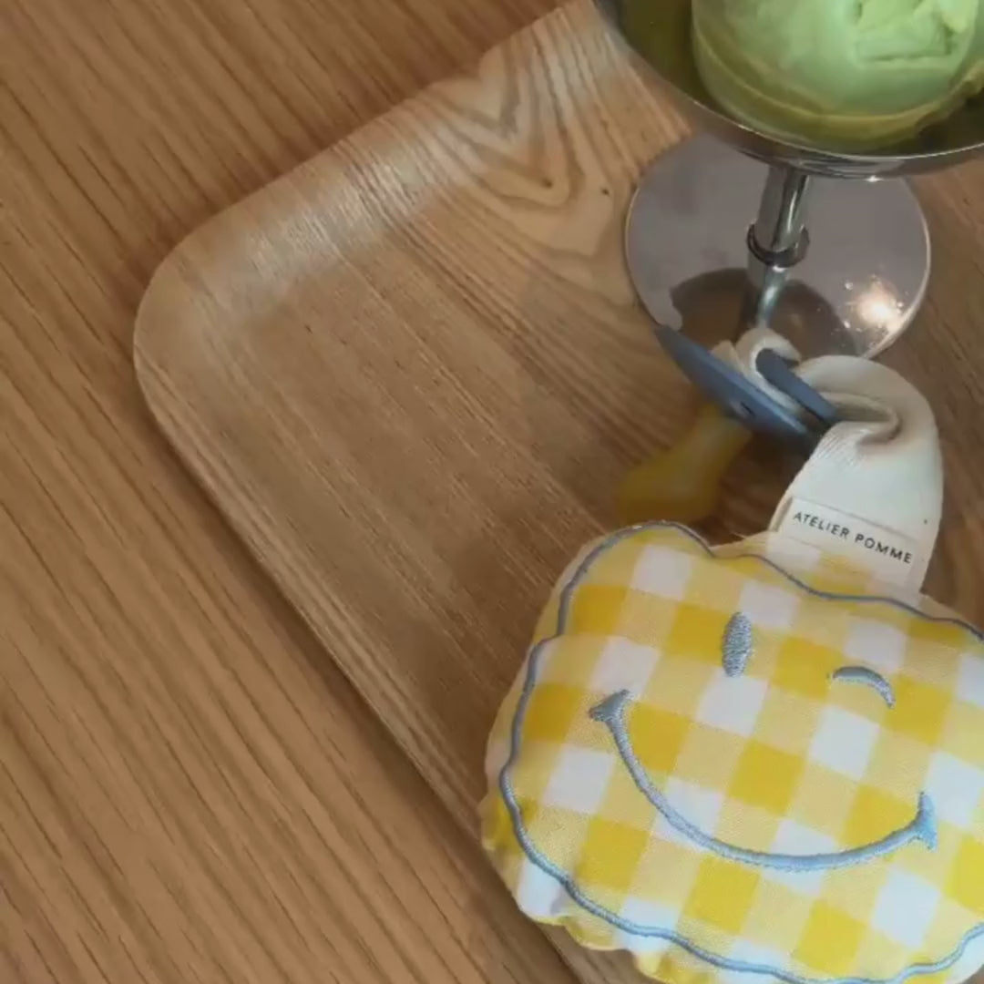PACIFIER CLOTH POMME | CHECKED BUTTER YELLOW